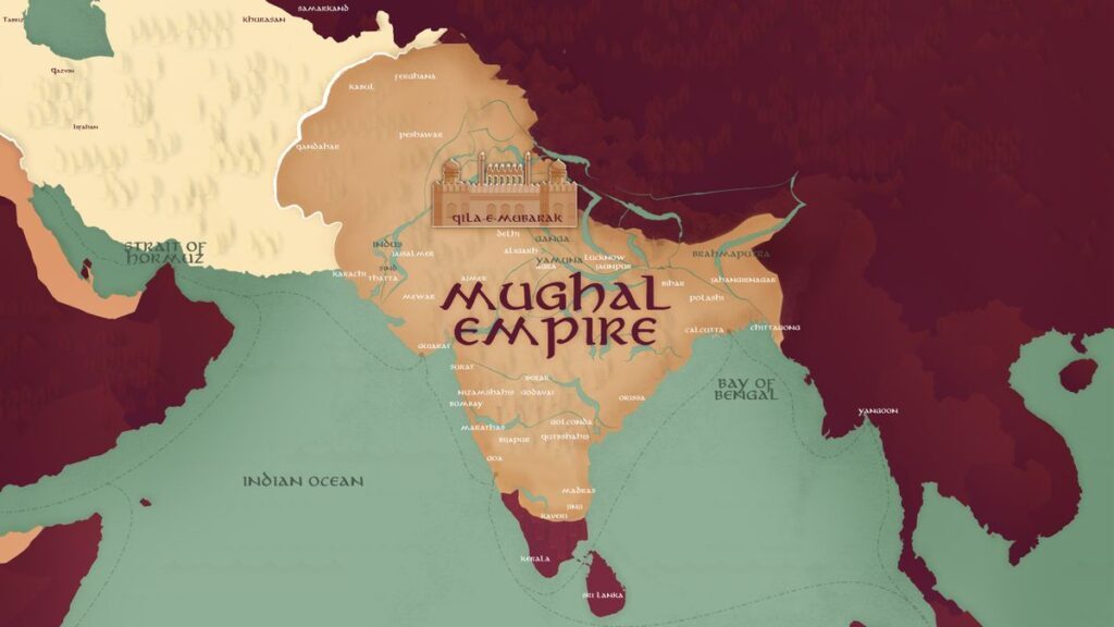 Map of Mughal Empire decline and British influence in Syed Ahmad Shaheed Barelvi biography